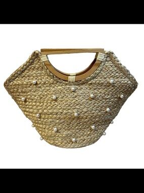 SHIRALEAH Chicago 100% Jute
Wood Handles Pearl Accent
Dominica Mini Tote
